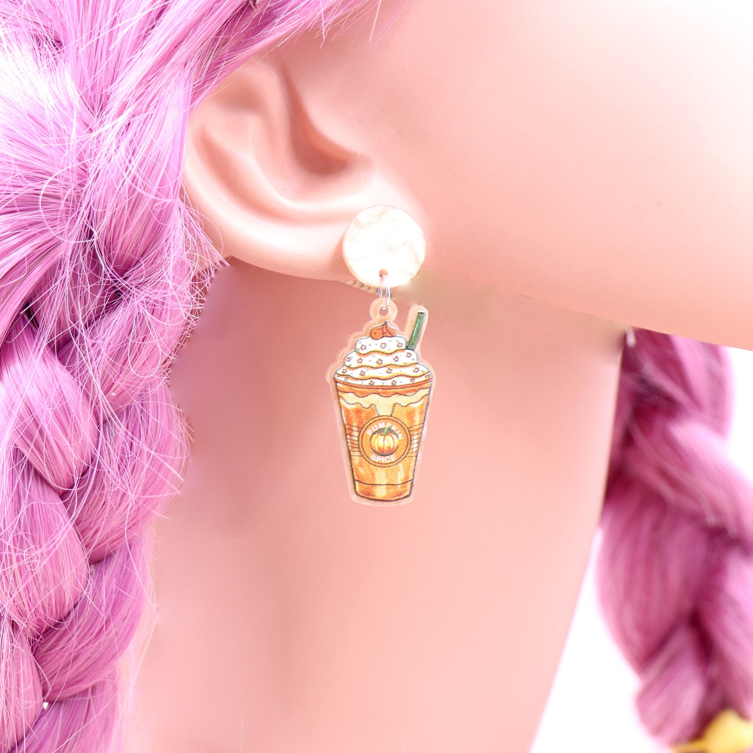 Wholesale Thanksgiving Earrings Festival Acrylic Pumpkin Coffee Cup Earrings