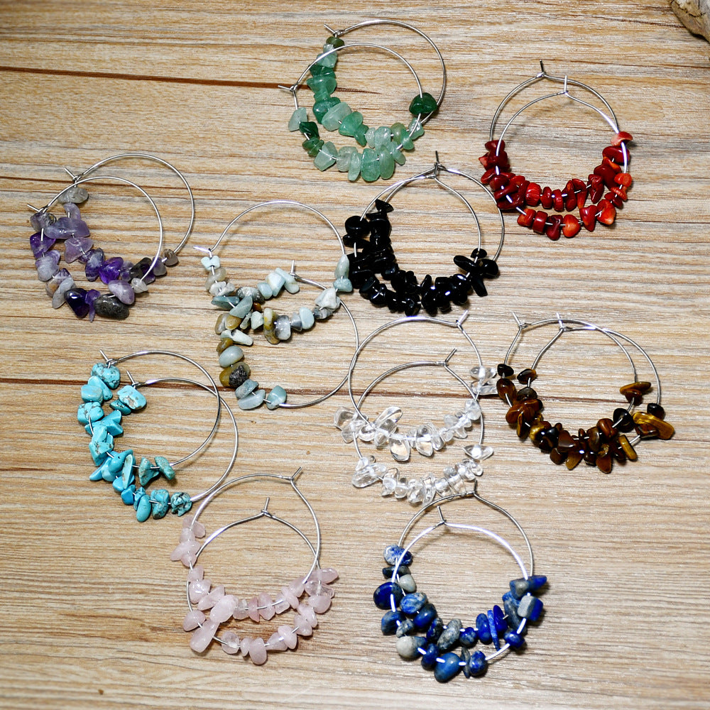 Wholesale  Distinctive Earrings Irregular Crystal Gravel Earrings