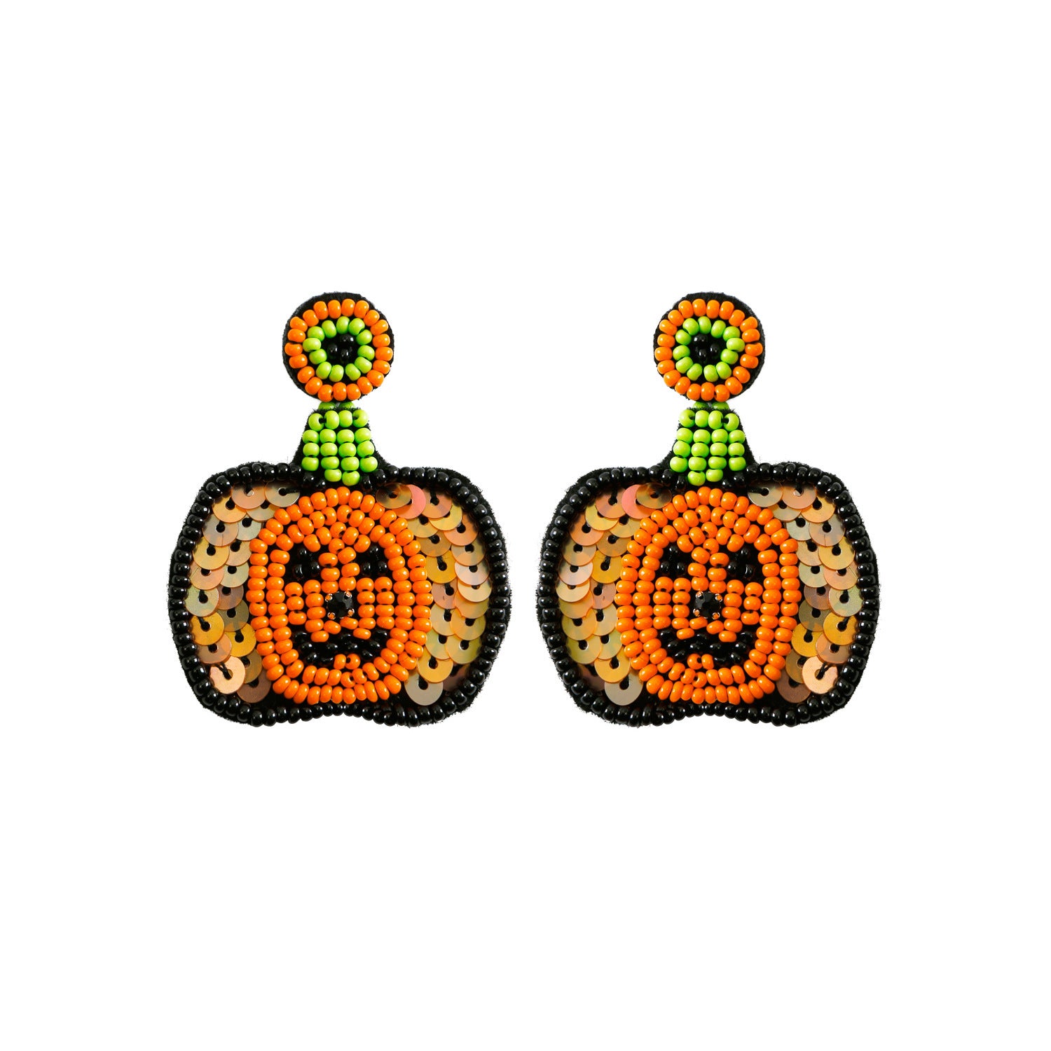 Wholesale Halloween Hat Ghost Creative Rice Bead Pumpkin Bat Exaggerated Earrings