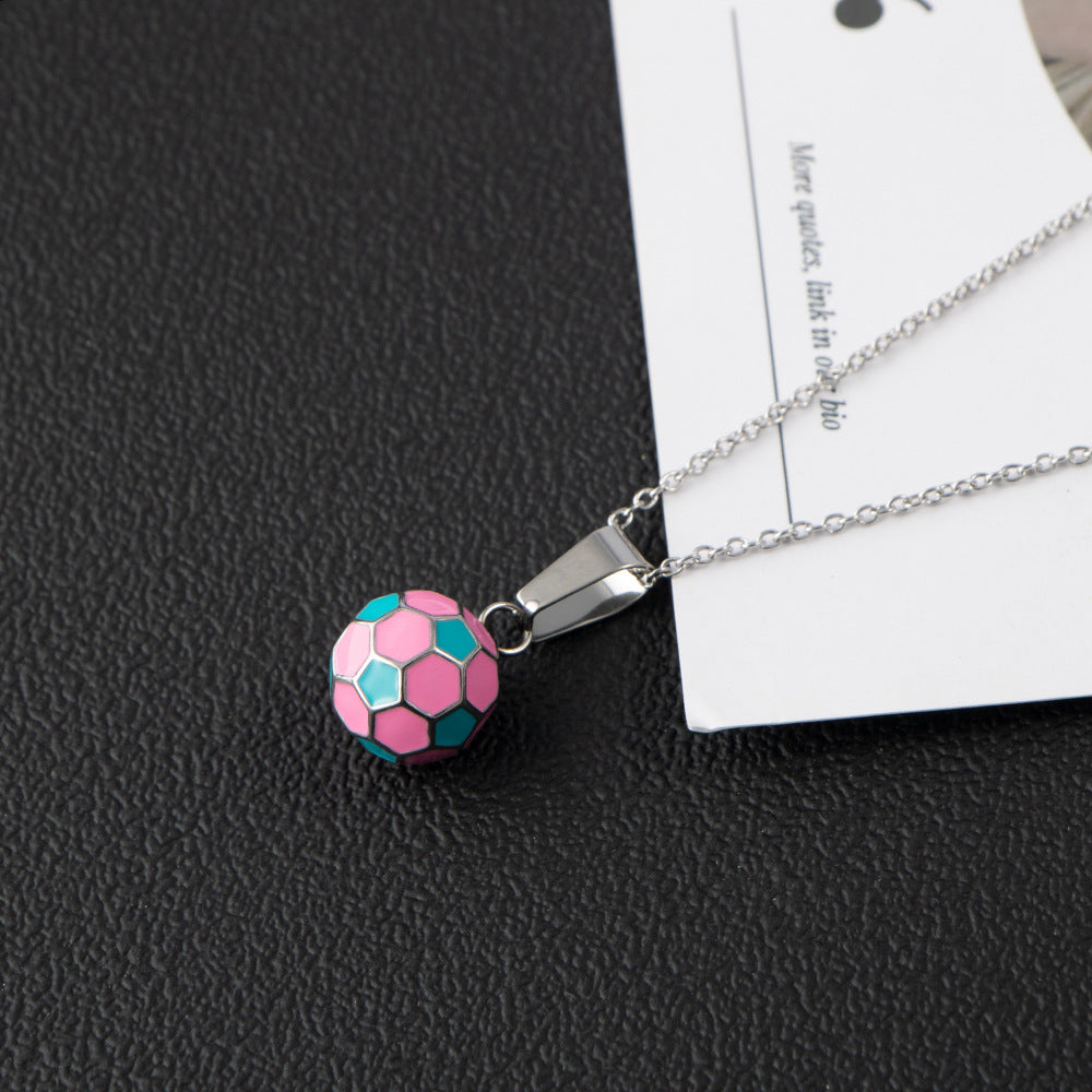 Wholesale Football sports titanium steel men's epoxy pendant