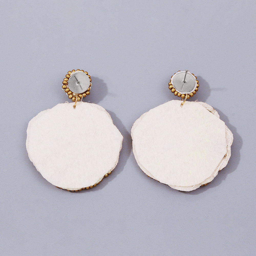 Wholesale Rice Beads and Shell Gradient Sequin Colorful Earrings