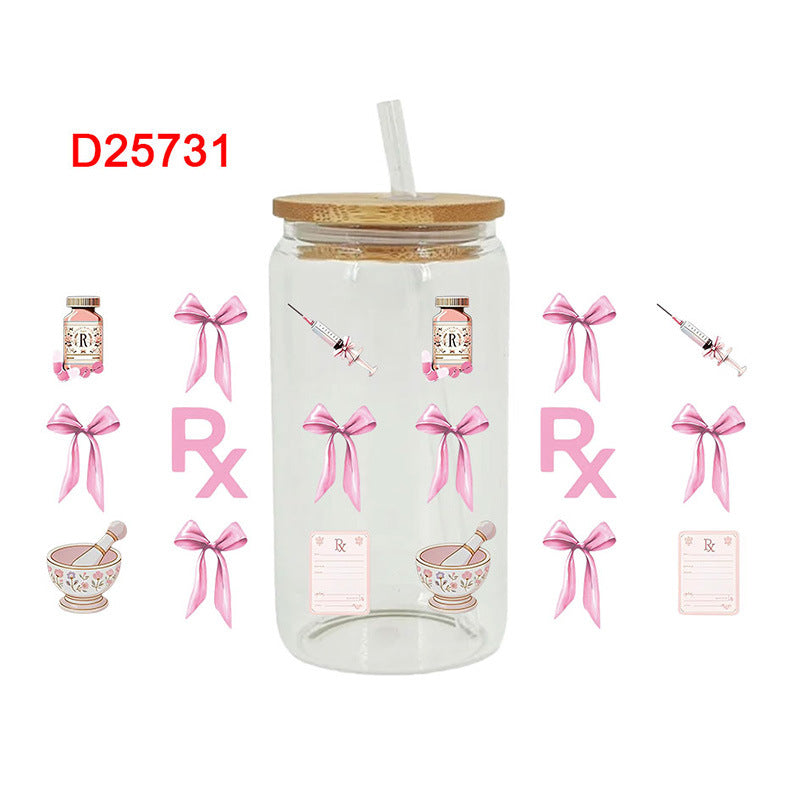 Wholesale Cartoon Colorful Medical 16oz Cup UV DTF Wraps