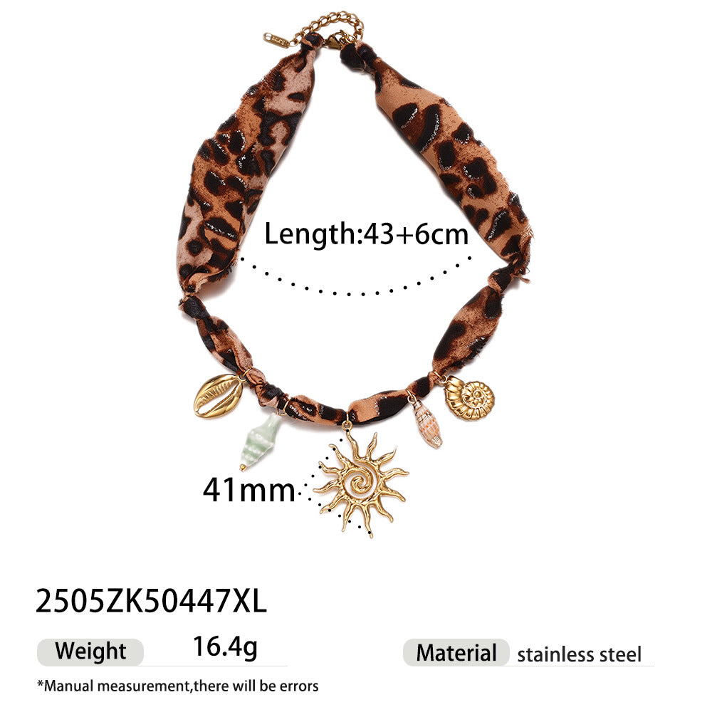 Wholesale Tina European and American Stainless Steel Pendant Necklace Sweet Cool Sexy Style Silk f Braided Colorful Necklace Clavicle Chain Necklace Jewelry