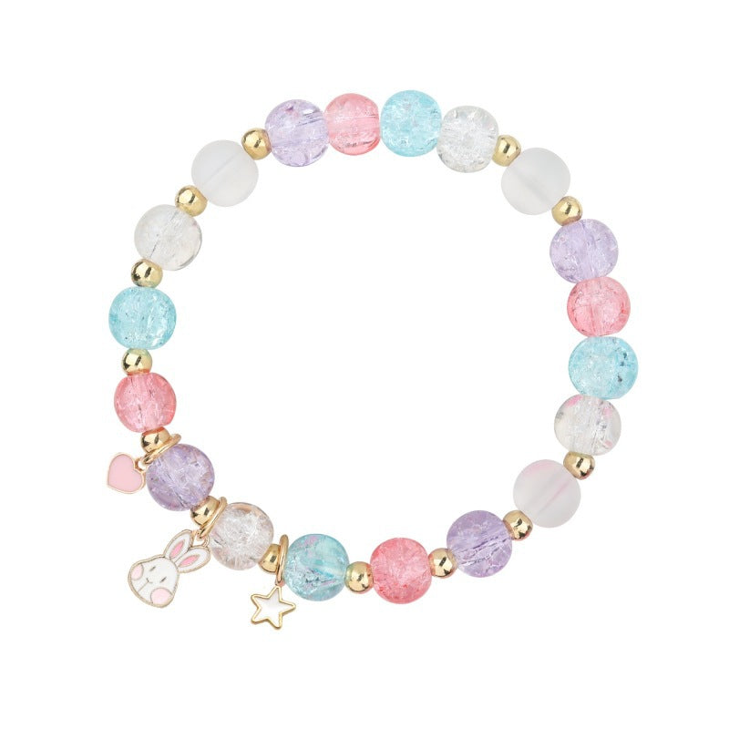 Wholesale Easter Explosion Beads Unicorn Rabbit  Pendant Elastic Bracelet