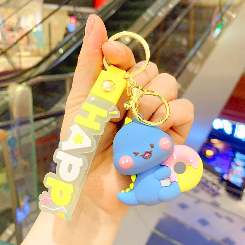 Llavero de dinosaurio de natación de silicona al por mayor