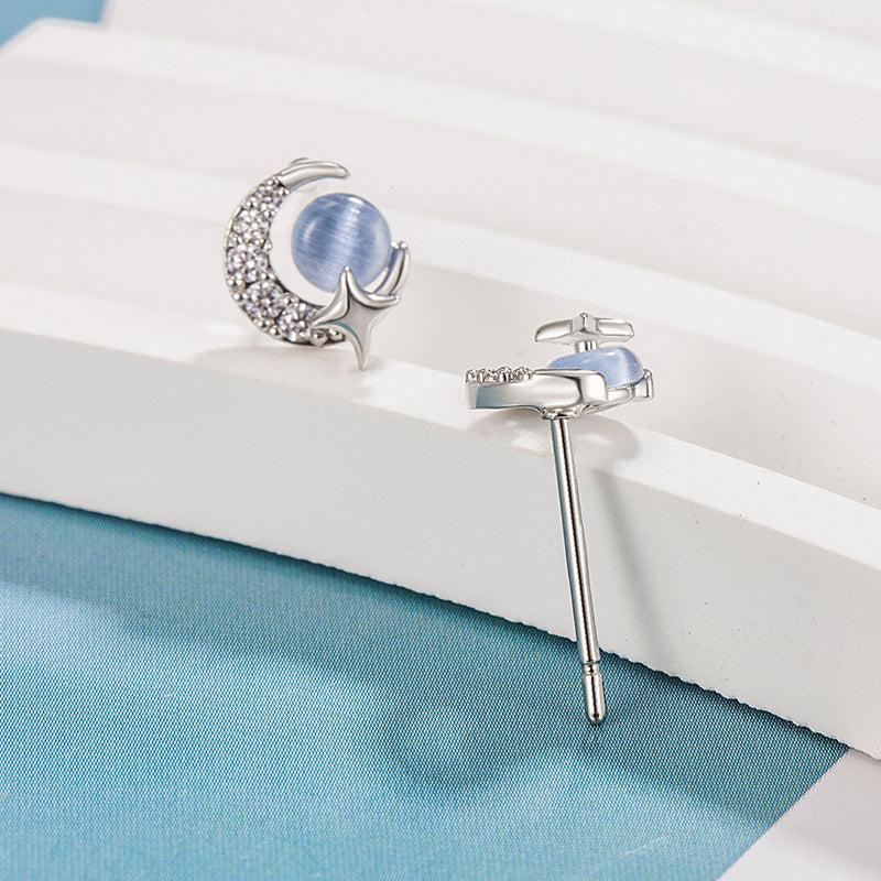 Wholesale Blue Star Moon Earrings and Earrings