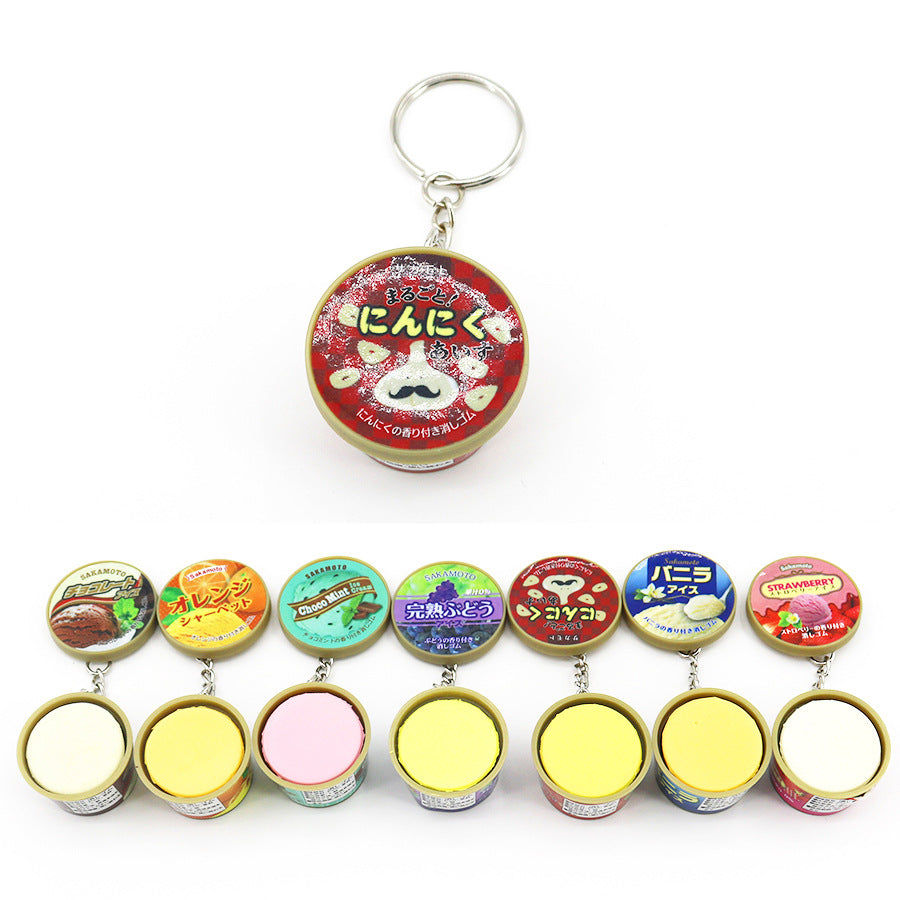 Wholesale Simulation Pinch Multi-flavor Ice Cream Keychain