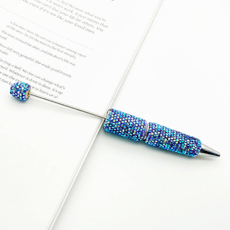 Wholesale  beadable pens DIY electroplated colorful diamond bead pen
