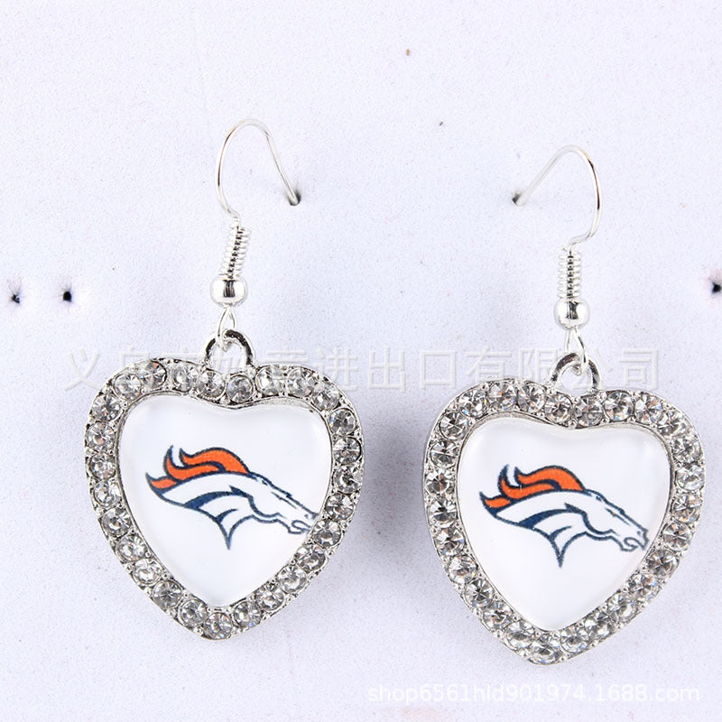 Wholesale Diamond Peach Dot  Logo Earrings