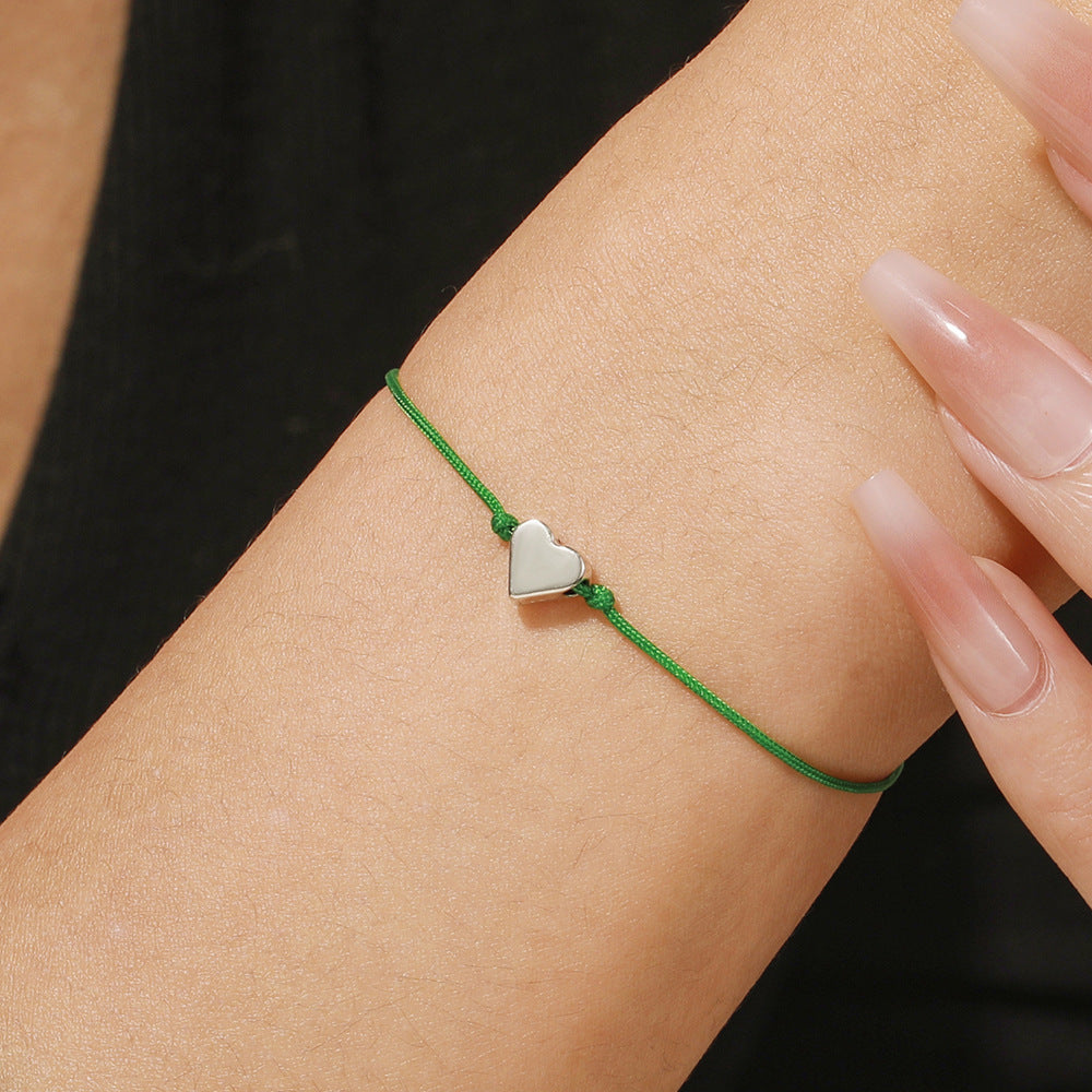 Wholesale St.  Patrick' s Green Natural Stone Clover Love Bracelet