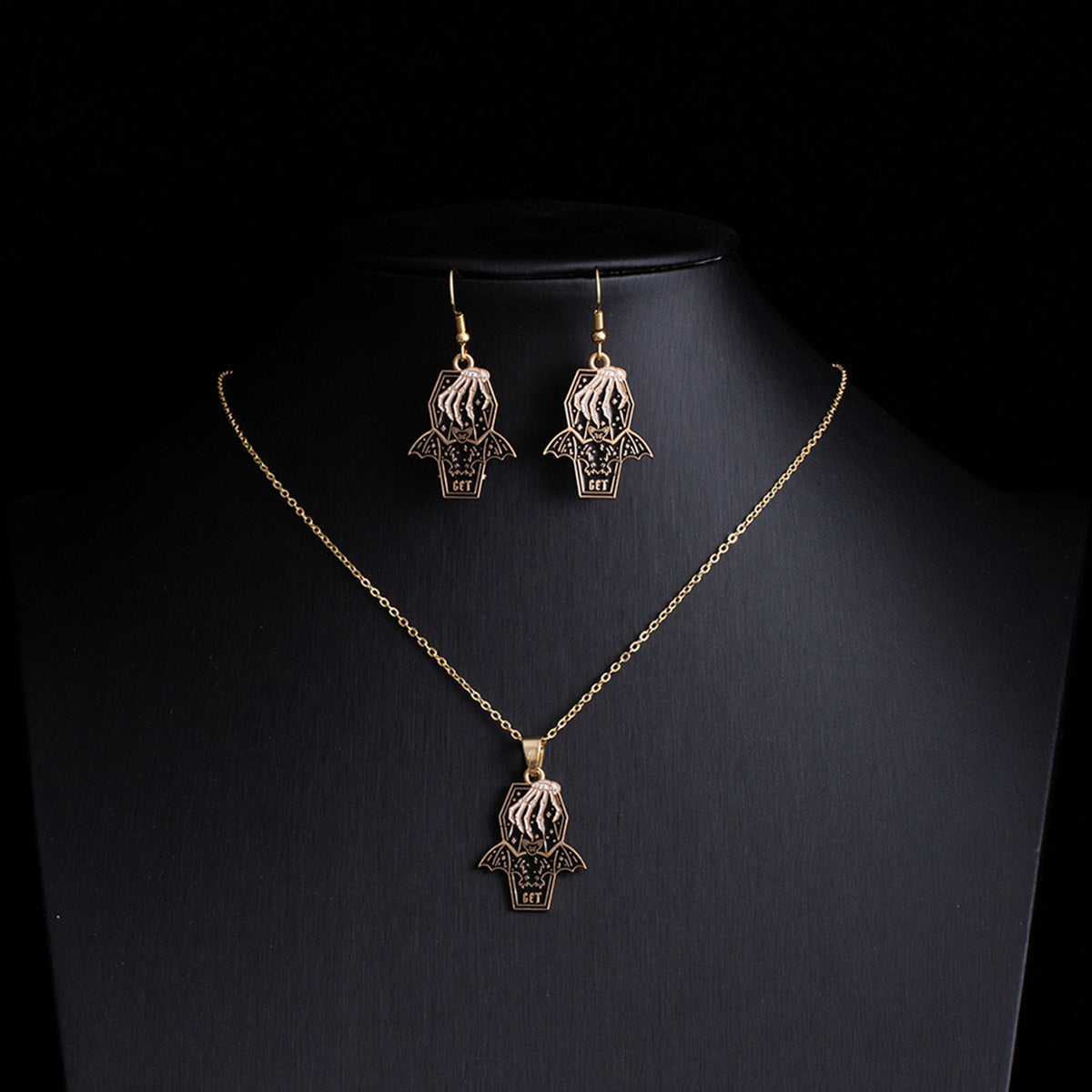 Wholesale Gothic Punk  Earring Necklace Set