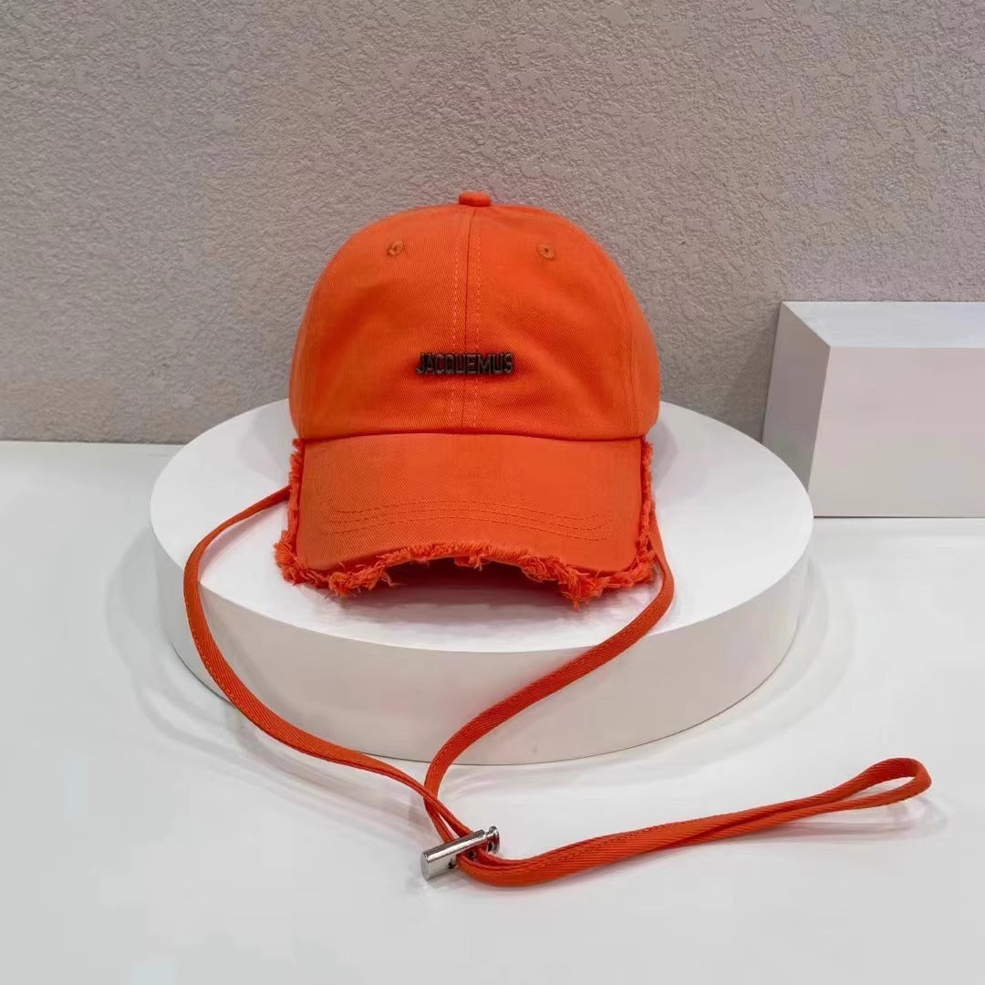 Wholesale Fashion casual baseball cap with raw edge hanging rope