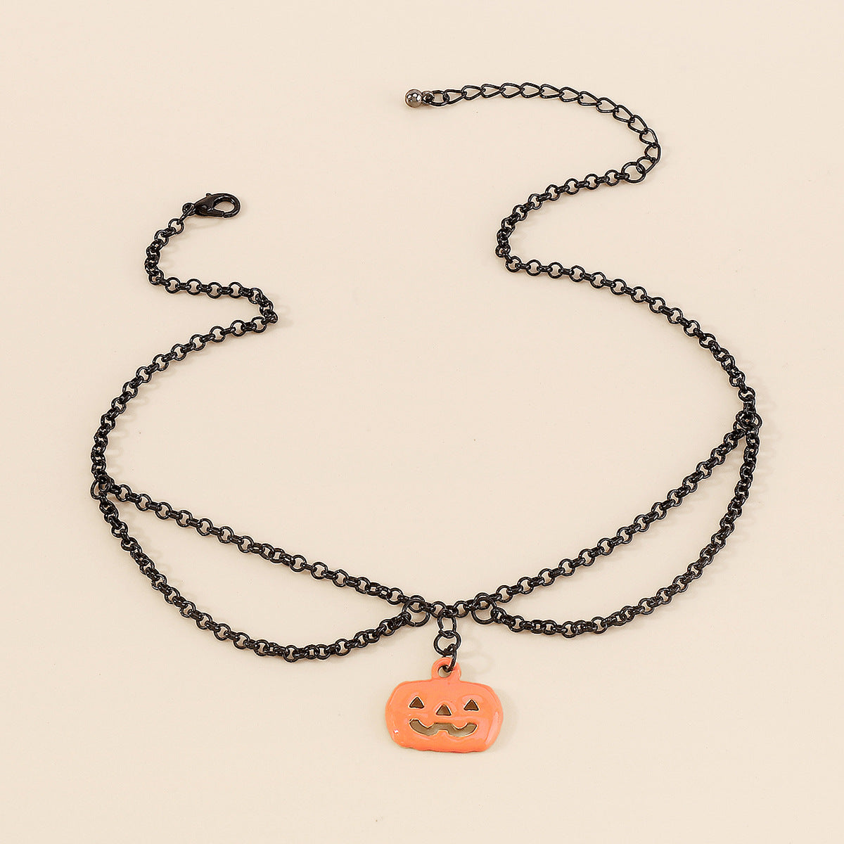 Wholesale Halloween Oil-Dripping Pumpkin Dark Exaggerated Necklace