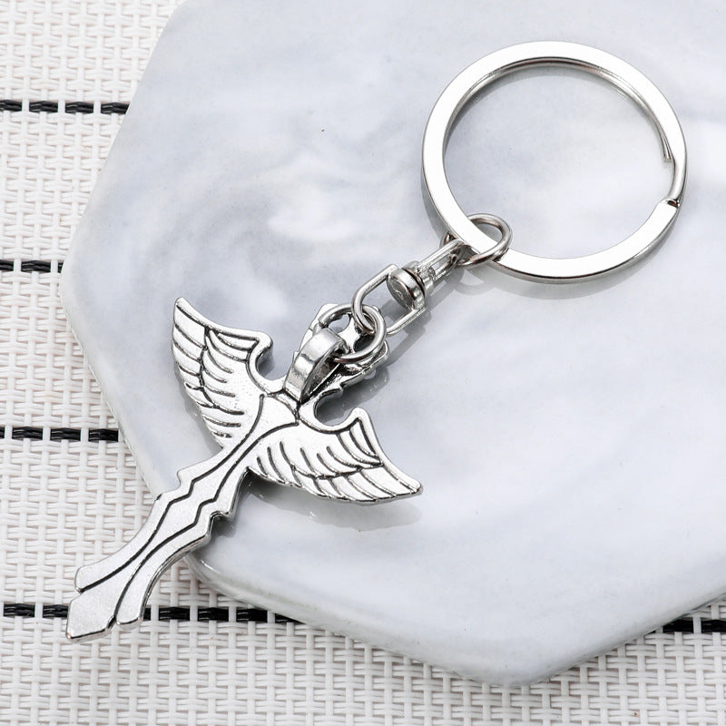 Wholesale Angel Wings Rights Crown Cross Keychain