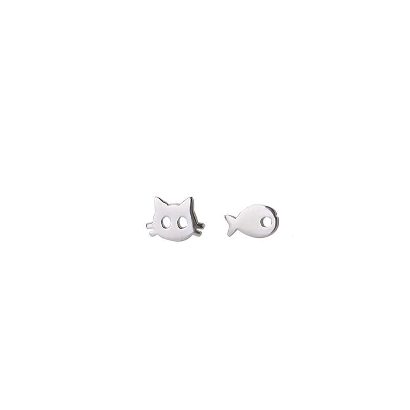 Wholesale 925 Sterling Silver Cat Fish Earrings