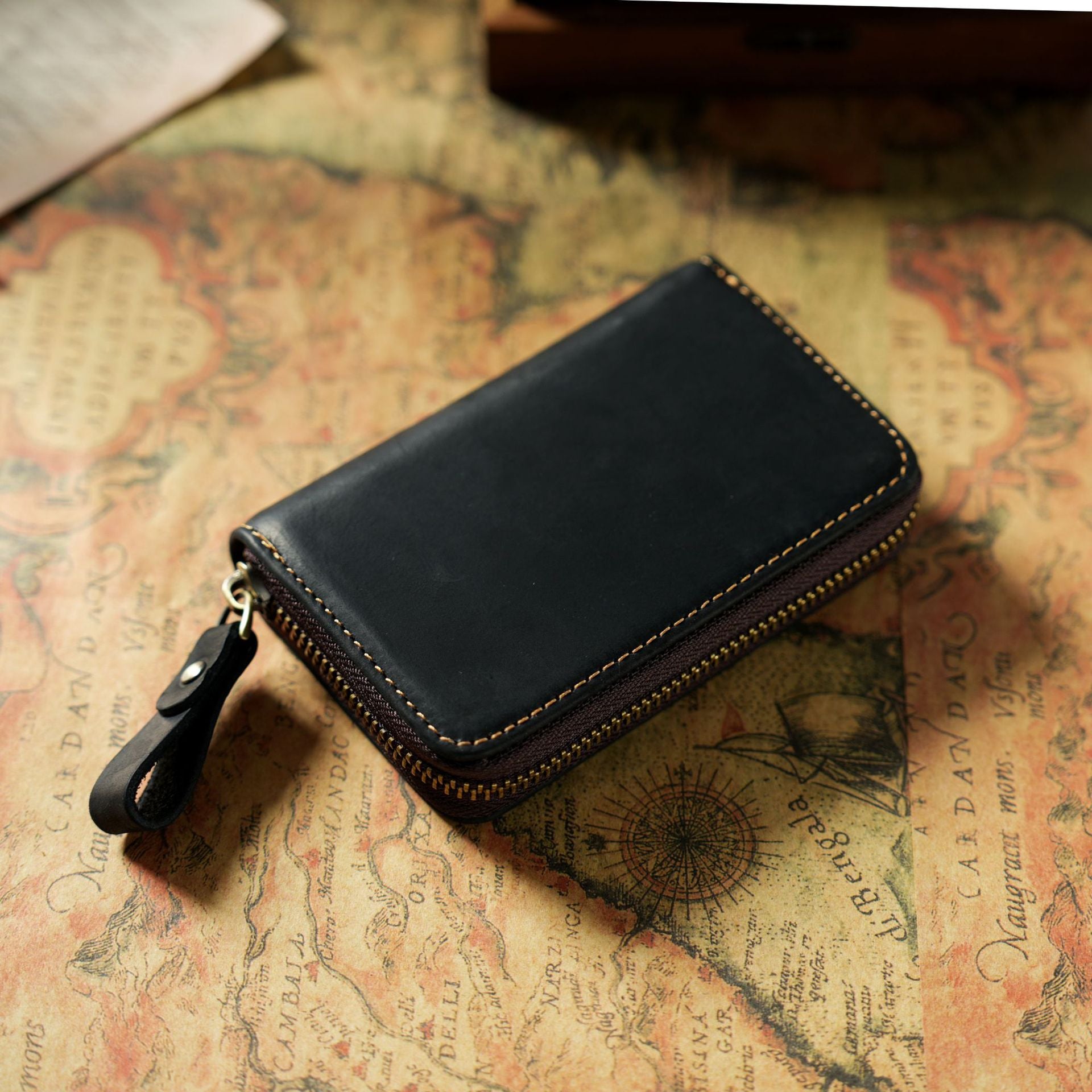 Wholesale Crazy Horse Leather Zipper First Layer Cowhide Wallet