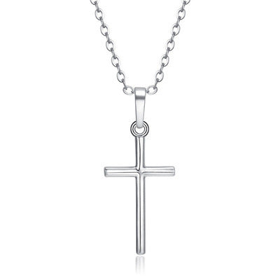 Wholesale Square Zircon Cross Alloy Necklace