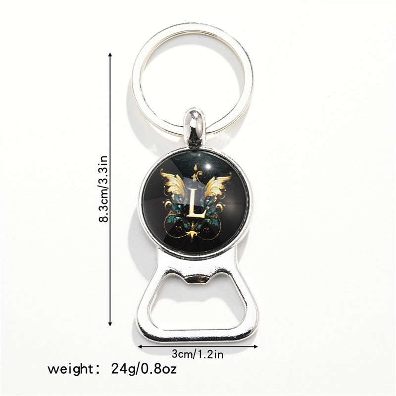Wholesale Letter Butterfly Bottle Opener Time Gem Keychain