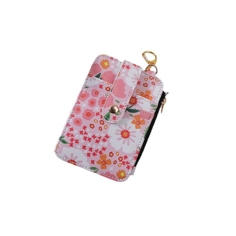 Wholesale Small Floral Card Bag Flower Printing Card Case ID Bag