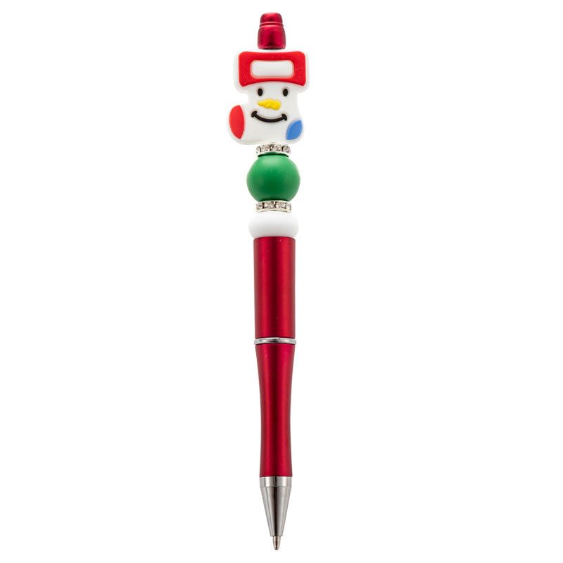 Wholesale Christmas Cartoon Silicone Handmade Beaded Pen Ballpoint Pen