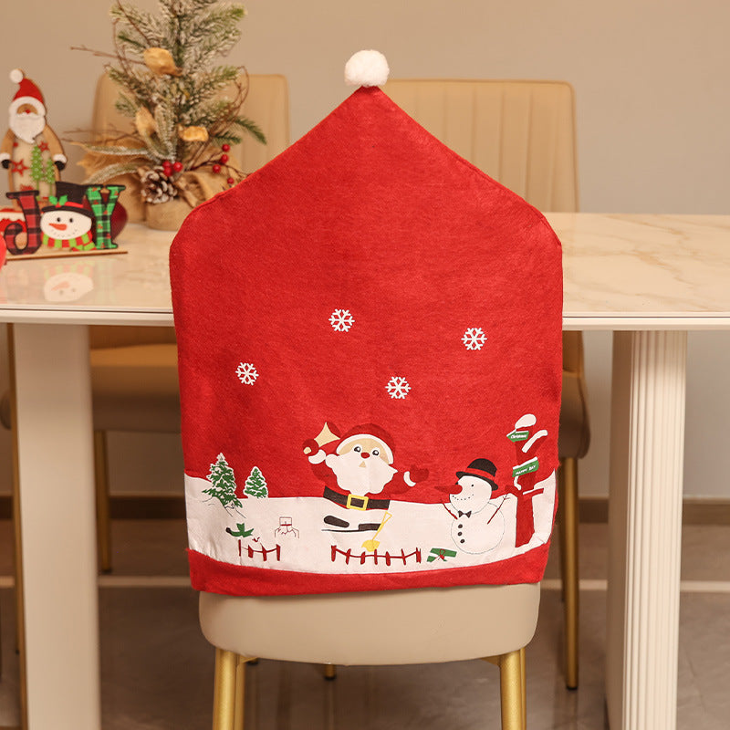 Wholesale Christmas Cartoon Forest Snowflake Chair Cover Creative