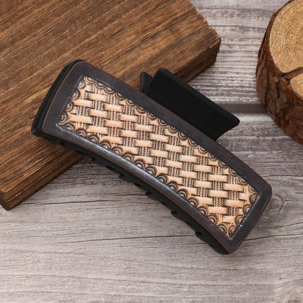 Wholesale  Western Wind Sunflower Leather Shark Clip Hairpin Women's Grab Clip