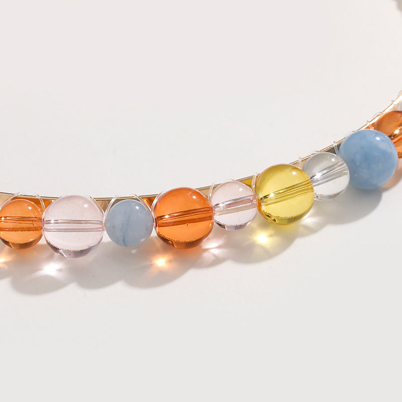 Wholesale Colorful Glass Beads Beaded Hair Hoops