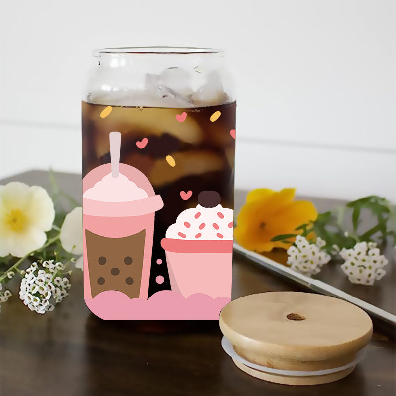 Wholesale Pink dessert ice cream series 16oz Cup UV DTF Wraps