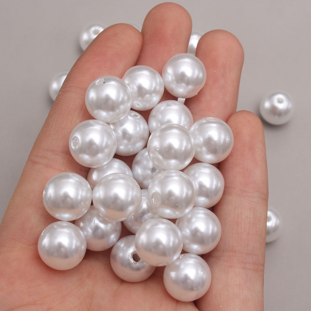 Wholesale 6-30MM Pure White ABS Imitation Pearl Loose Beads