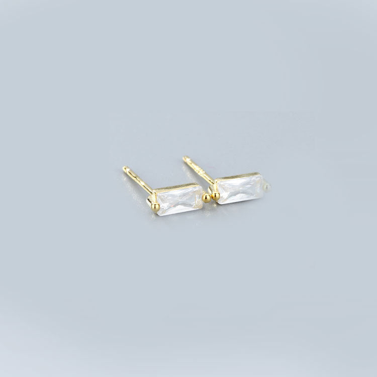 Wholesale 925 Sterling Silver Square Multicolored Zircon Earrings