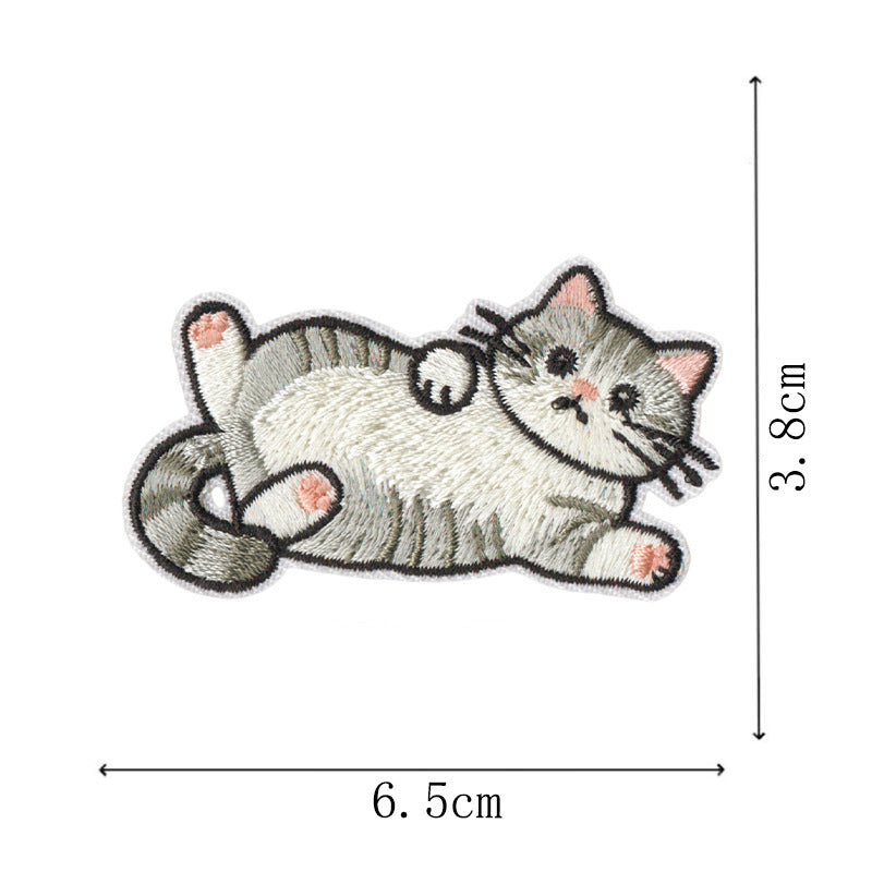 Wholesale 9 Piece Cute Cat Embroidery Patches Iron On DIY Decorative Accent For Clothing Bags