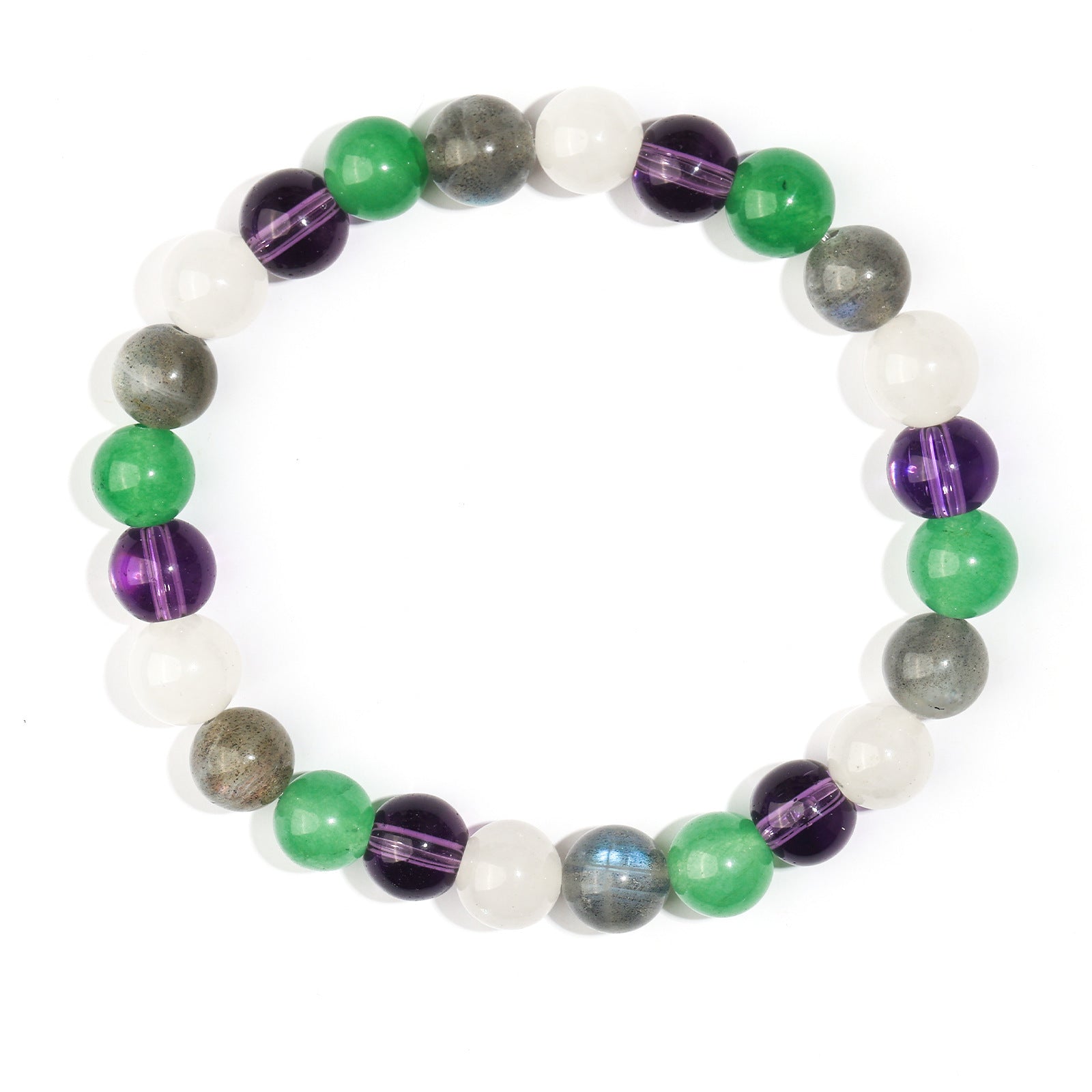 Wholesale 8mm mixed color white turquoise natural stone healing bracelet