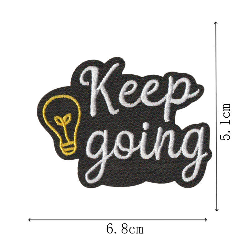Wholesale Embroidered Patch Set Of 9 Cartoon Math English Phrase Iron On Applique For Clothing Bags Towels DIY Craft Supply