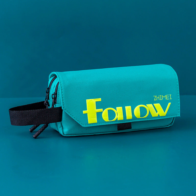 Wholesale Simple Large Capacity Solid Color Canvas Pencil Case