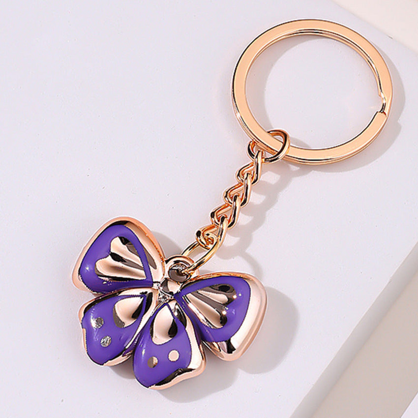 Wholesale Acrylic Purple Bow Keychain