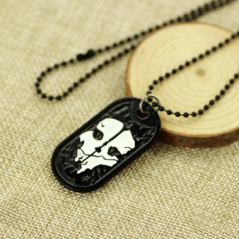 Wholesale Skull Long Brand Pendant Exaggerated Punk Style Military Necklace