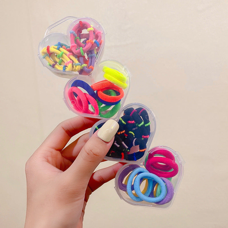 Wholesale Plastic Love Box Rubber Bands and Children's Hair Ropes
