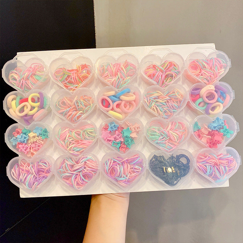 Wholesale Plastic Love Box Rubber Bands and Children's Hair Ropes