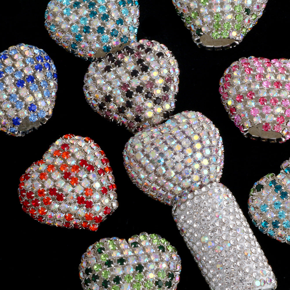 Wholesale Starry Sky Diamond Chain Love Acrylic Full Diamond Ball Straight Hole Bead DIY Beads