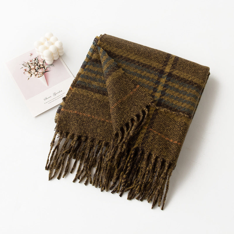 Wholesale Autumn and Winter Square Grid Scarf