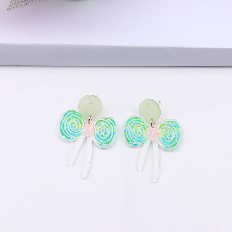 Wholesale Bow Colored Acrylic Earrings