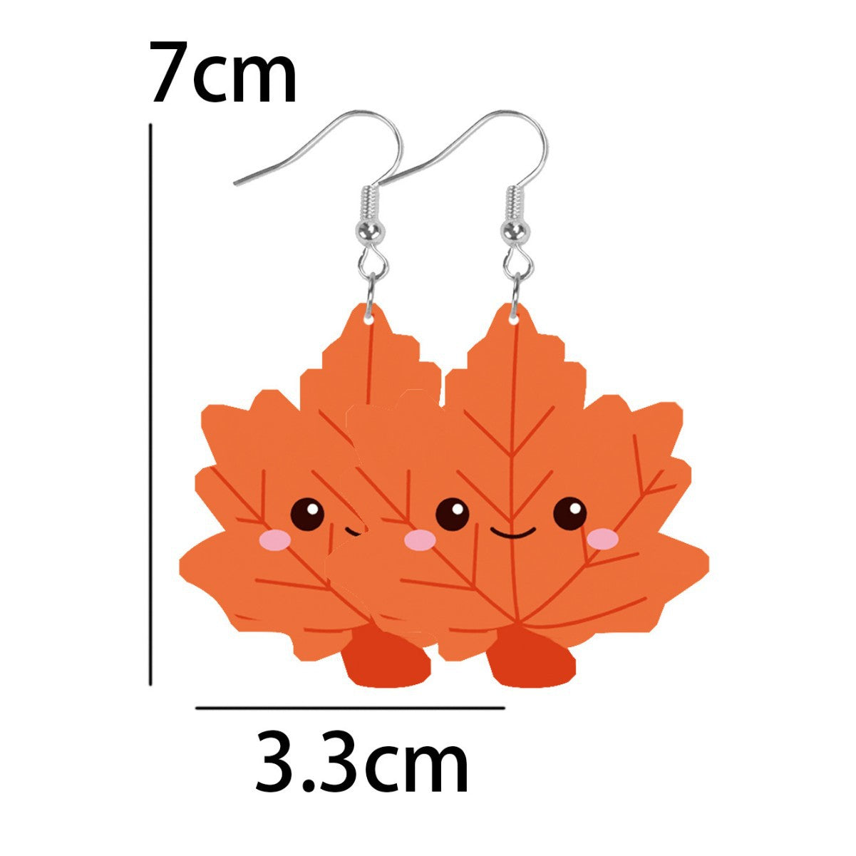 Wholesale Leather Autumn Thanksgiving Maple Leaf Pumpkin Earrings