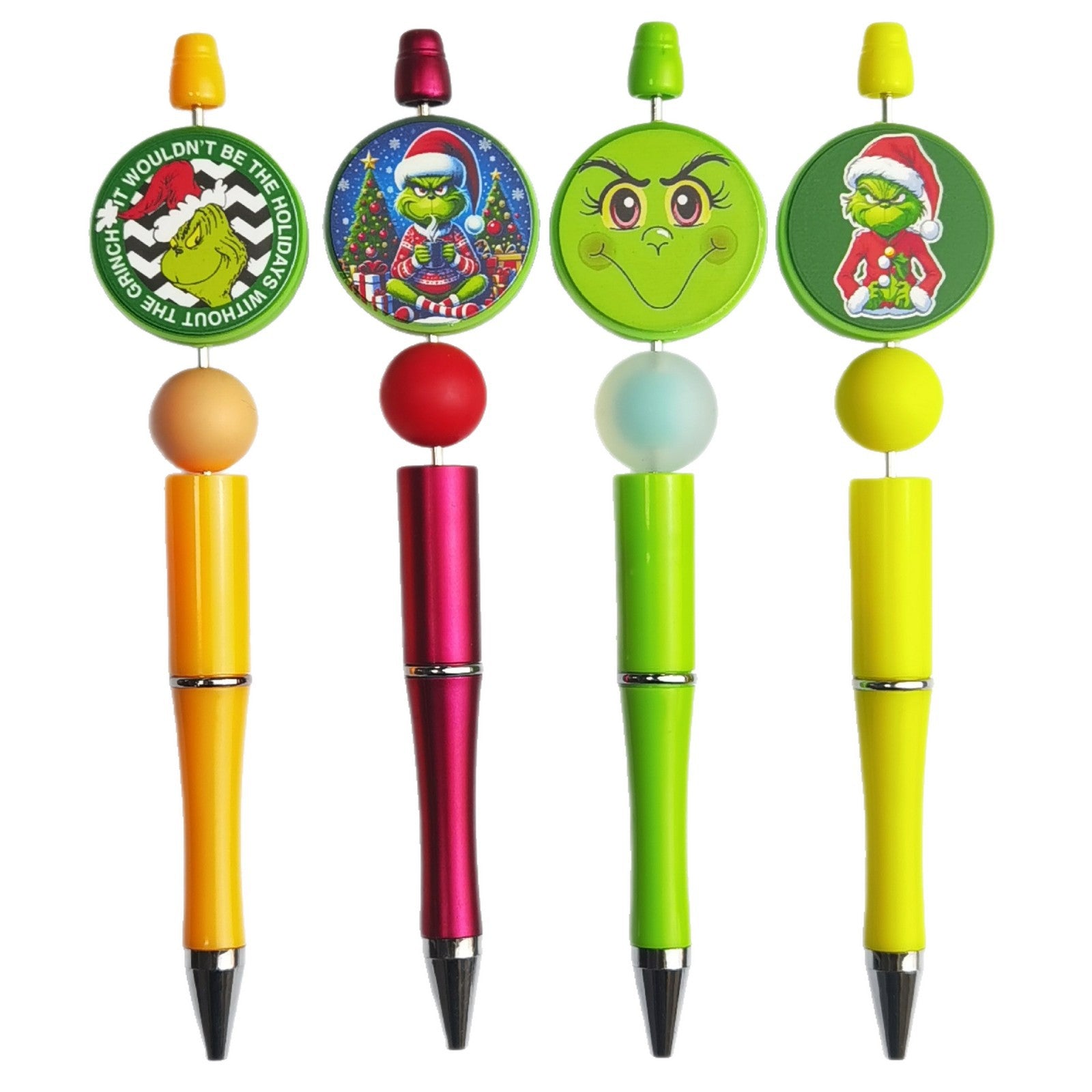 Wholesale 30pcs/pack Silicone printed round Christmas glowing beads OLY Exclusive