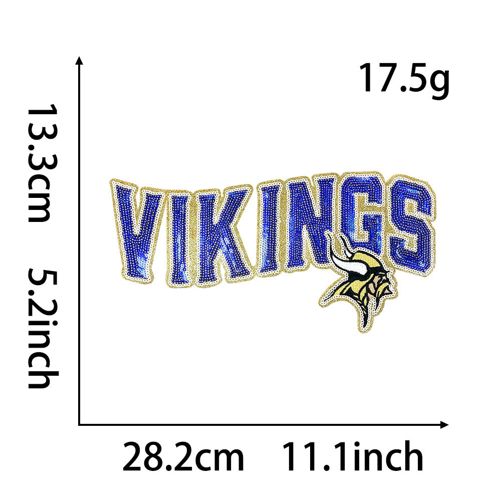 Wholesale Football Team Sequin Logo Patches Stylish Embroidered Applique For ets Boutique DIY Supply OLY Exclusive