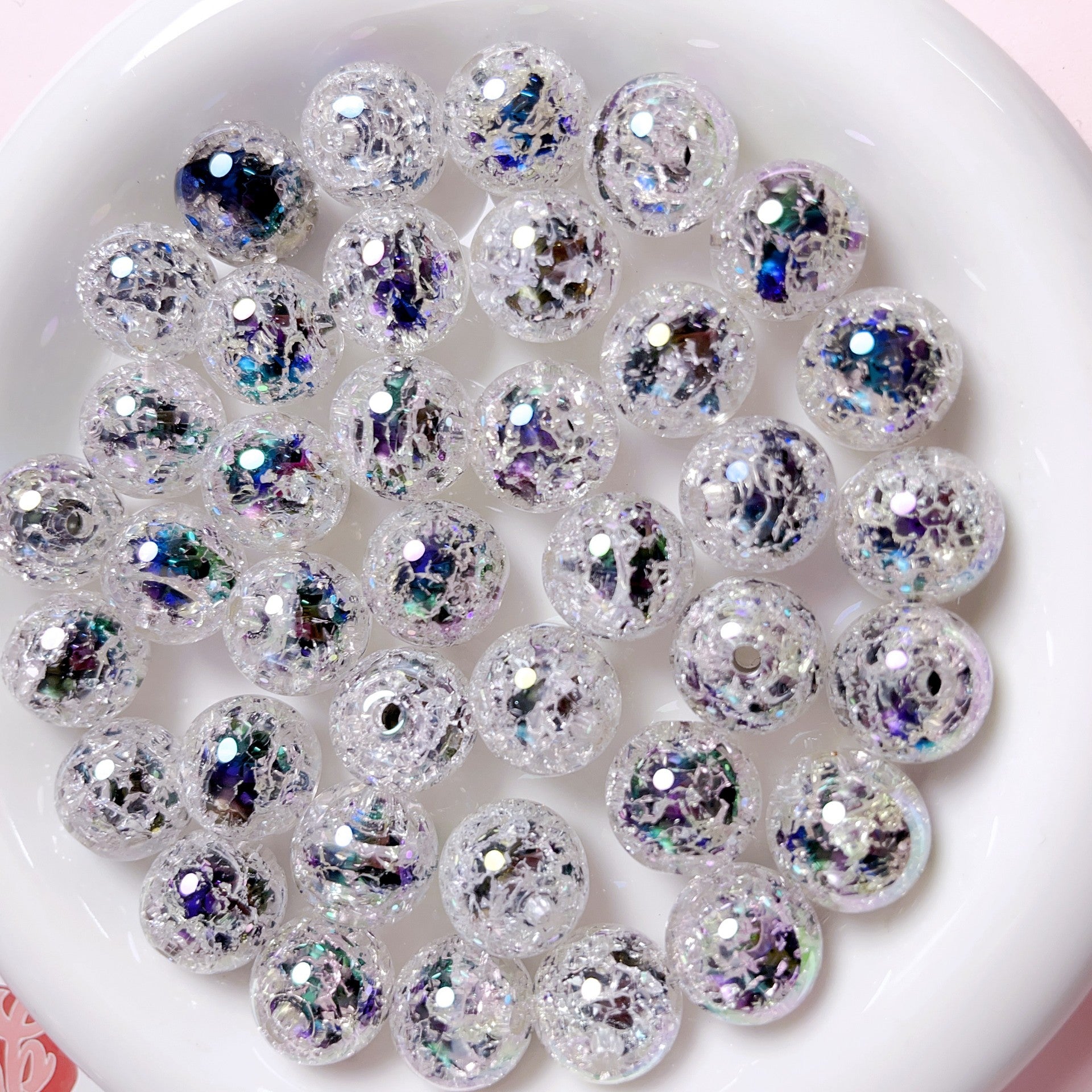 Wholesale 16mm 10PCS/PACK Luminous Burst Acrylic Beads