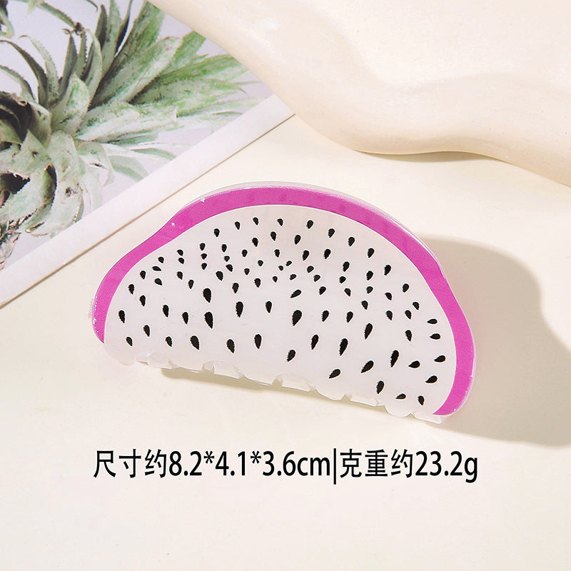 Wholesale PVC Korean Style Fruit Hair Clips Cute Lemon Strawberry Claw Clip For Everyday Styling Gift