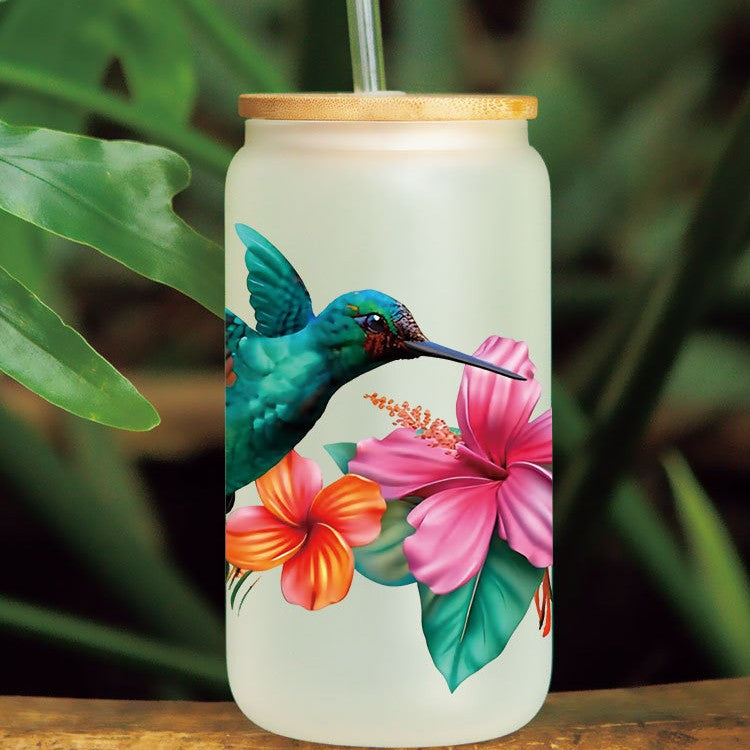 Wholesale Colorful flowers cute animals 16oz Cup UV DTF Wraps