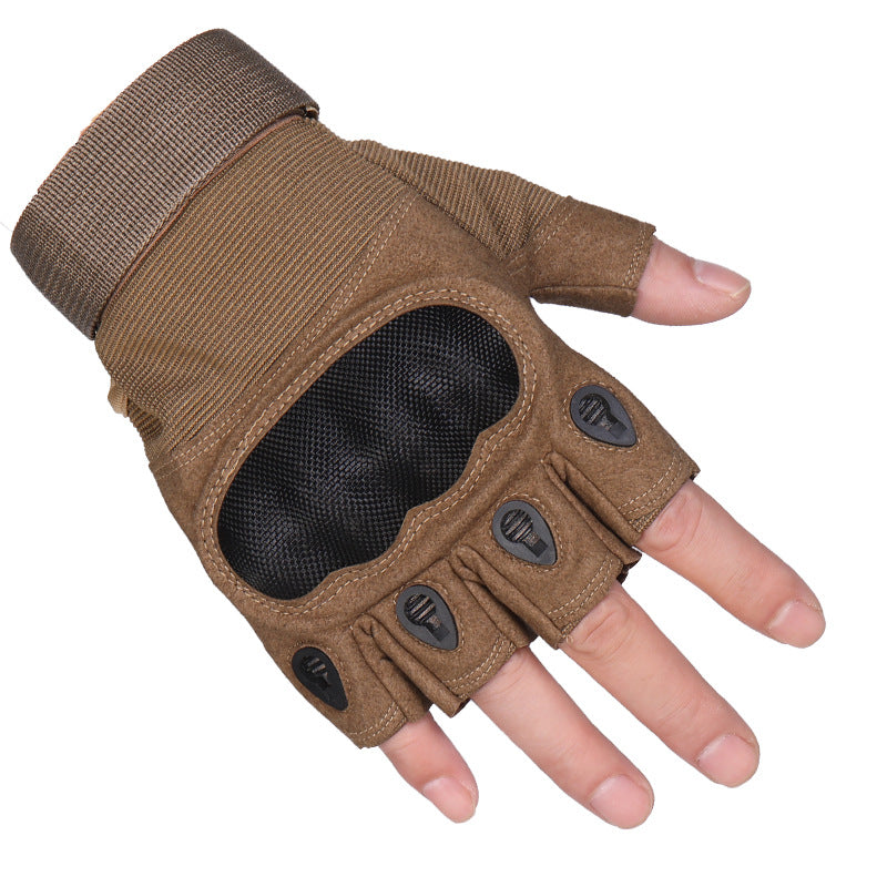 Wholesale Touch Screen Full Finger Carbon Fiber Shell Knuckle Protection Cut and Stab Resistant Gloves