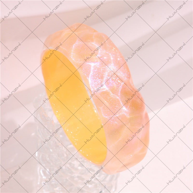 Wholesale Round Colorful Glitter Acrylic Bracelet Casual Round Mermaid Resin Bracelet