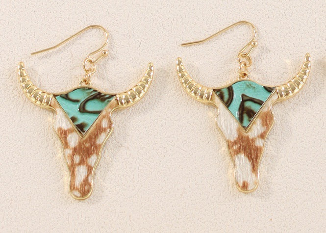 Wholesale Ox Head Vintage Zinc Alloy Earrings
